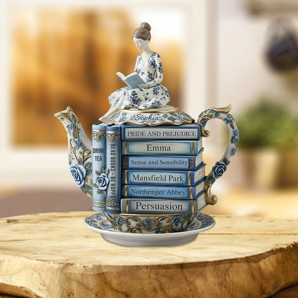 Plaque acrylique personnalisée « Amoureuse des livres et du thé » - Livre sur mesure