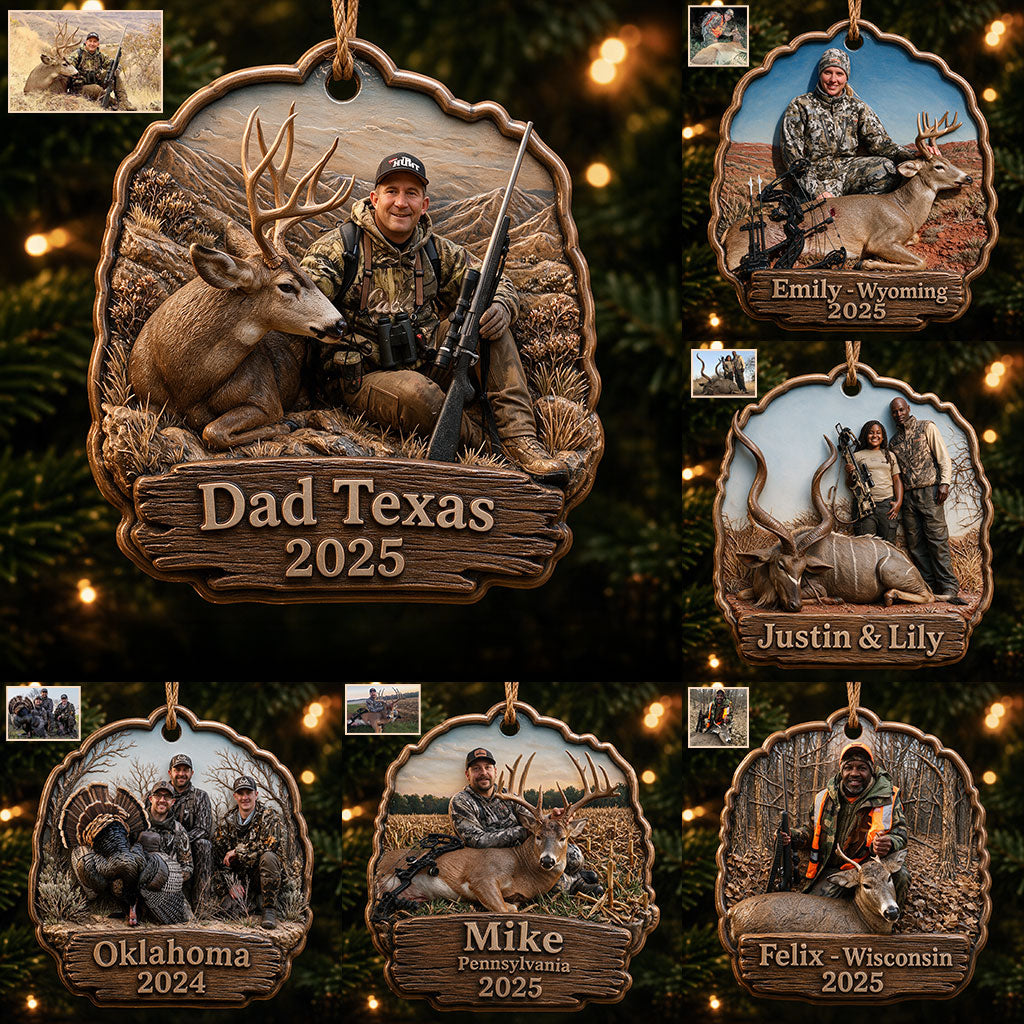 Geschenk für Jäger - Personalisierte Premium 3D Ornament