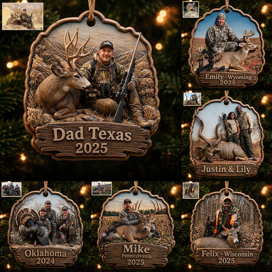 Gift for Hunters - Personalized Hunting Premium 3D Ornament