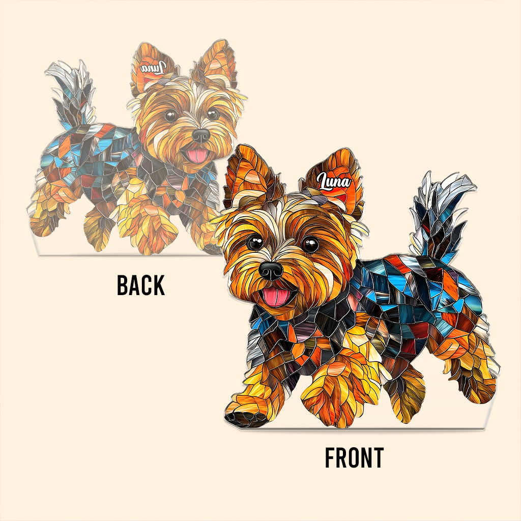 Ich liebe meinen Hund – Personalisierte Acrylplakette in Hundeform