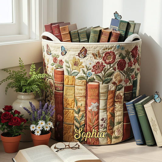 Buchblumen – Personalisierter Bücheraufbewahrungskorb