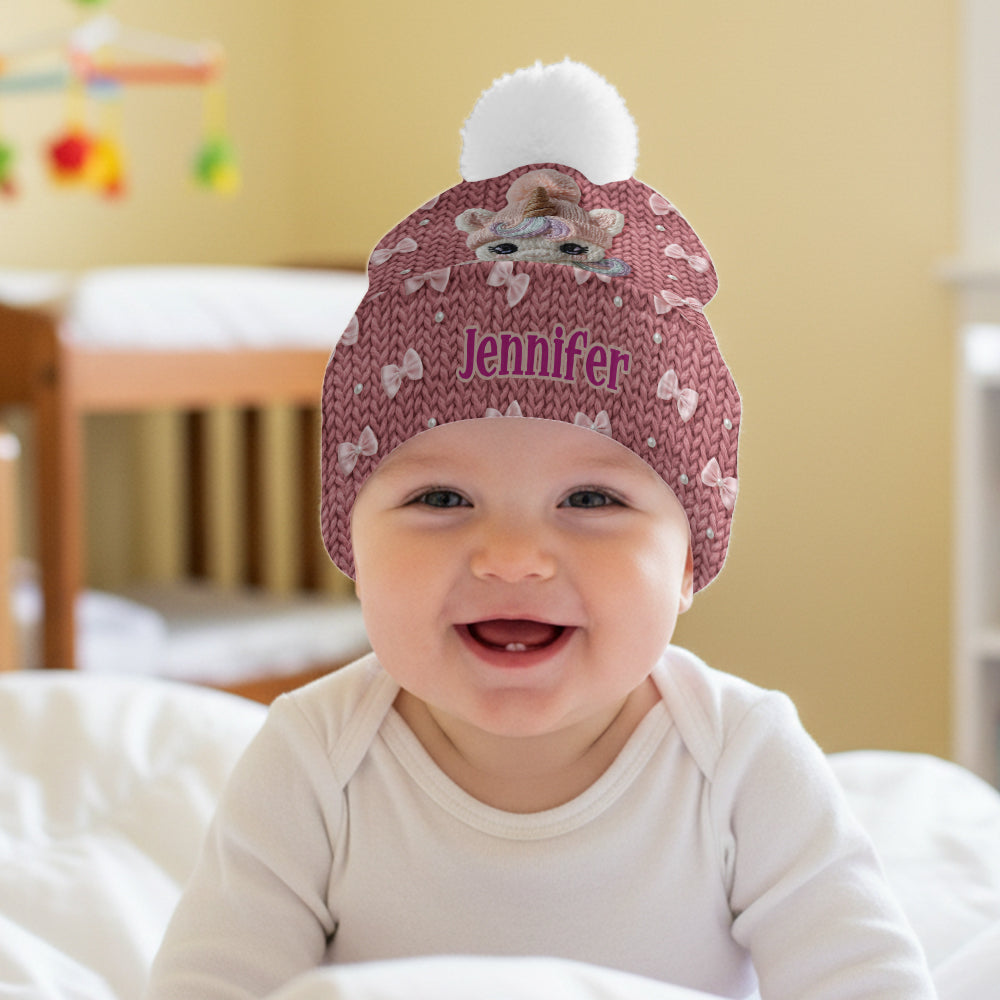 Niedliche Einhorn-Mütze – personalisierte Kindermütze
