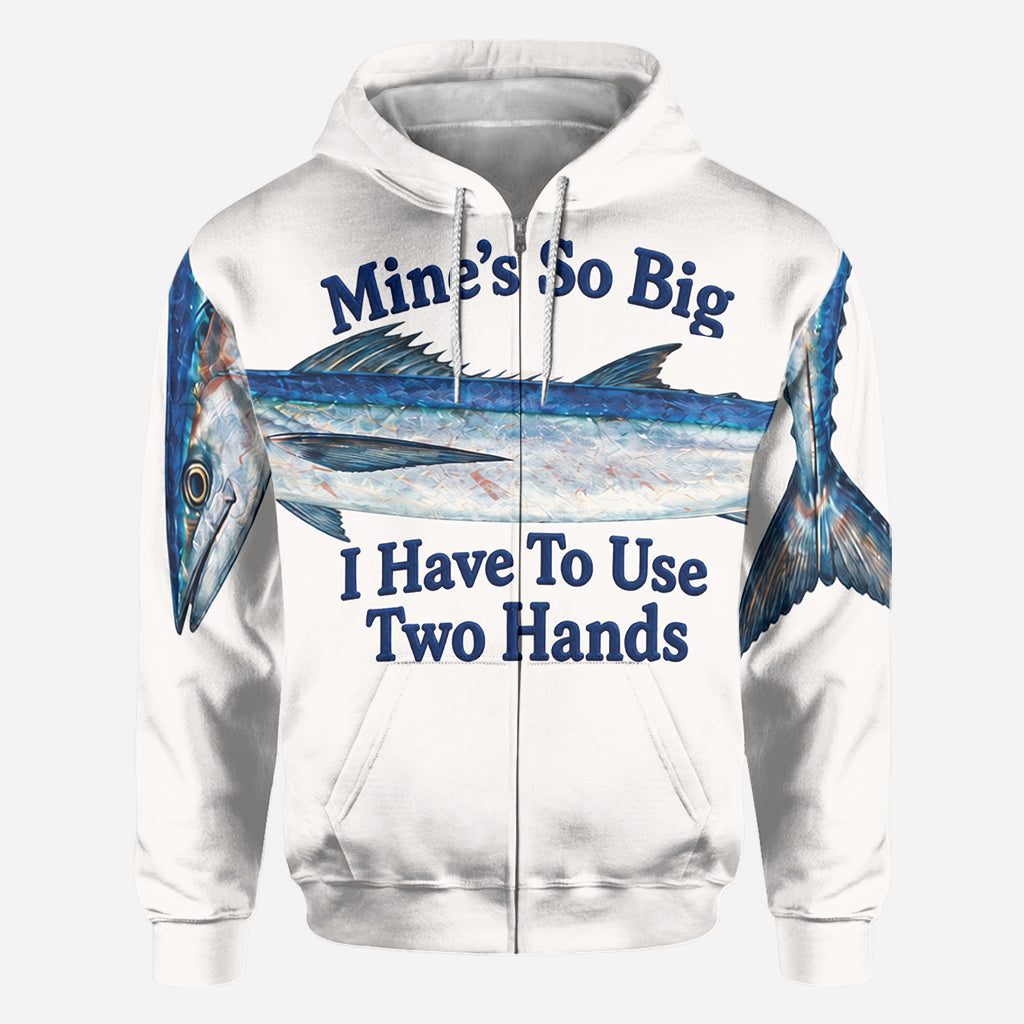 Mon T-shirt est si Grand que Je Dois Utiliser Deux Mains - T-shirt de Pêche Personnalisé
