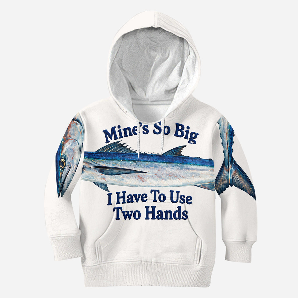 Mon T-shirt est si Grand que Je Dois Utiliser Deux Mains - T-shirt de Pêche Personnalisé