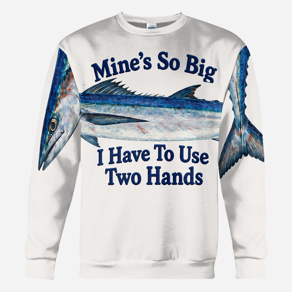 Mon T-shirt est si Grand que Je Dois Utiliser Deux Mains - T-shirt de Pêche Personnalisé