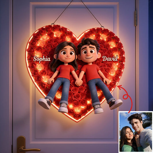 Any Photo Perfect Gift For Couple - Personalized Couple LED Light Acrylic Sign