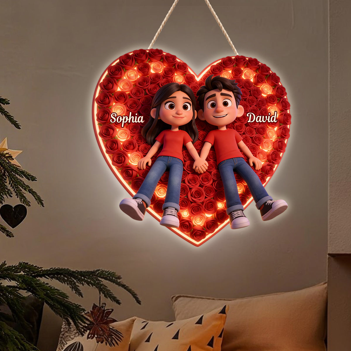 Any Photo Perfect Gift For Couple - Personalized Couple LED Light Acrylic Sign
