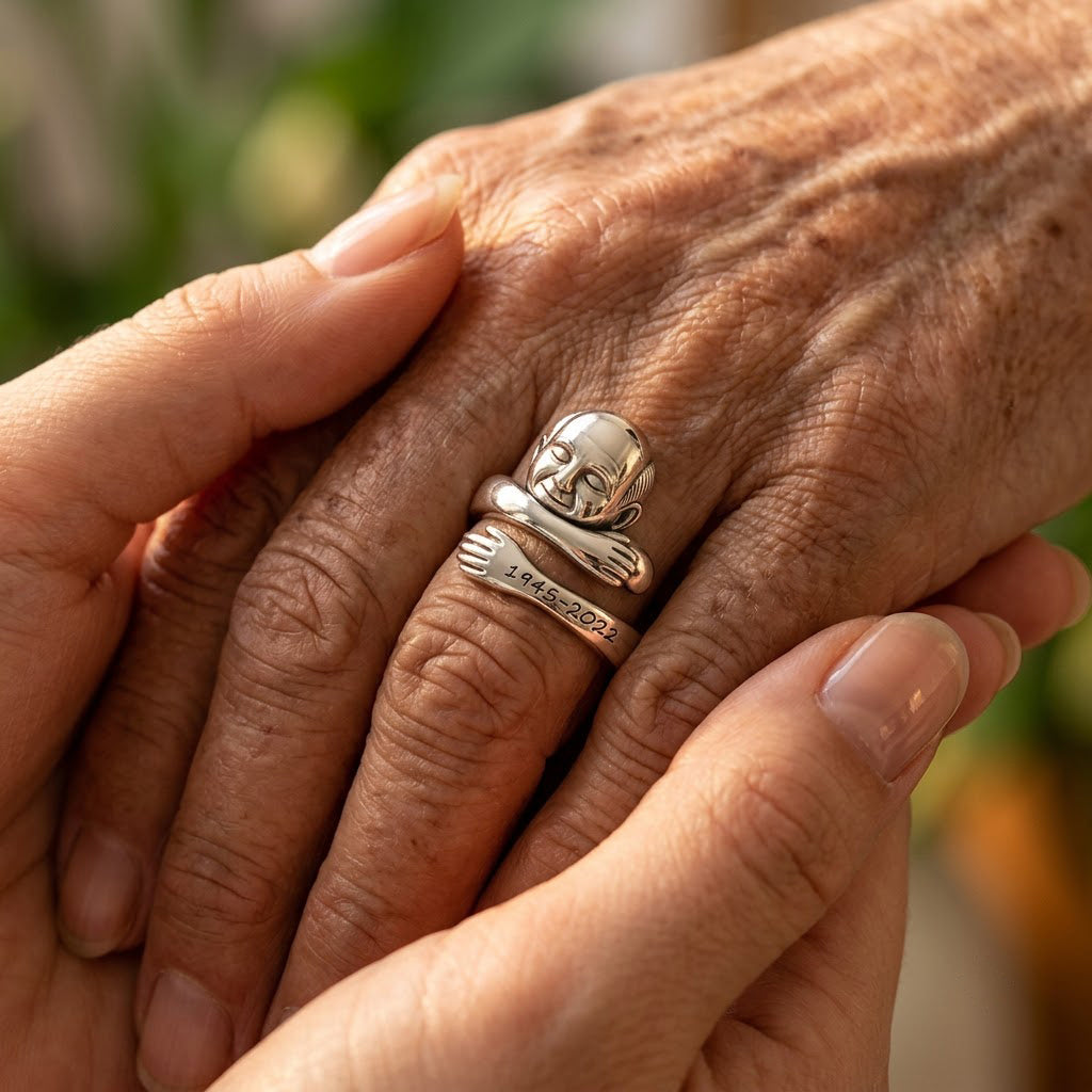 A Hug From Heaven - Personalized Memorial Adjustable Shaped Ring