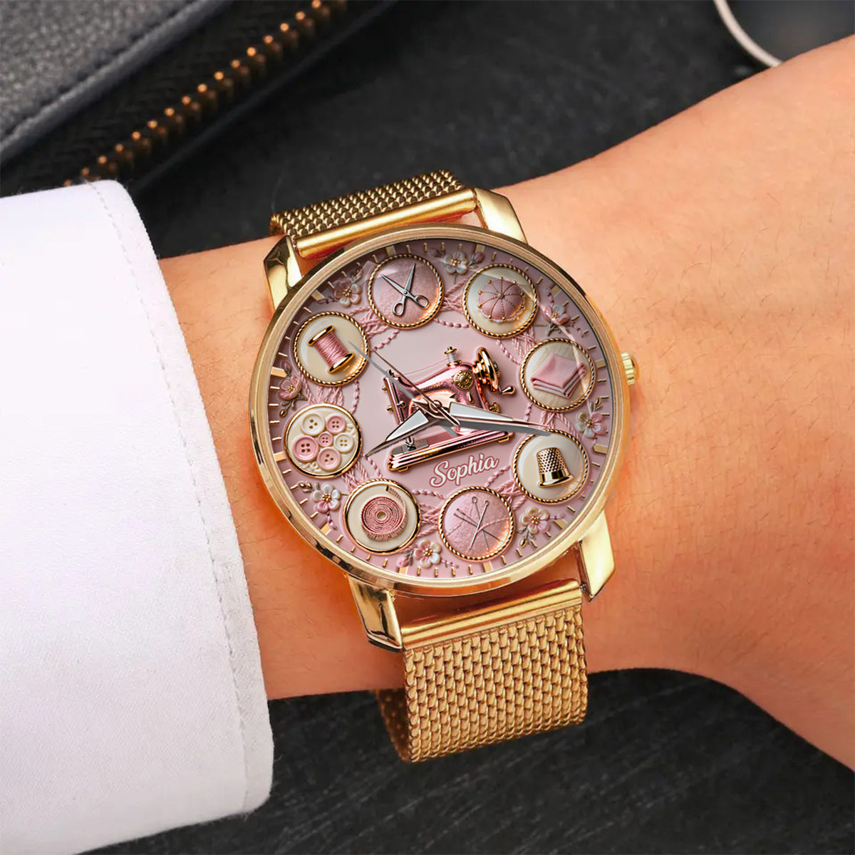 Nähbegeisterung – Personalisierte Damen-Handuhr 
