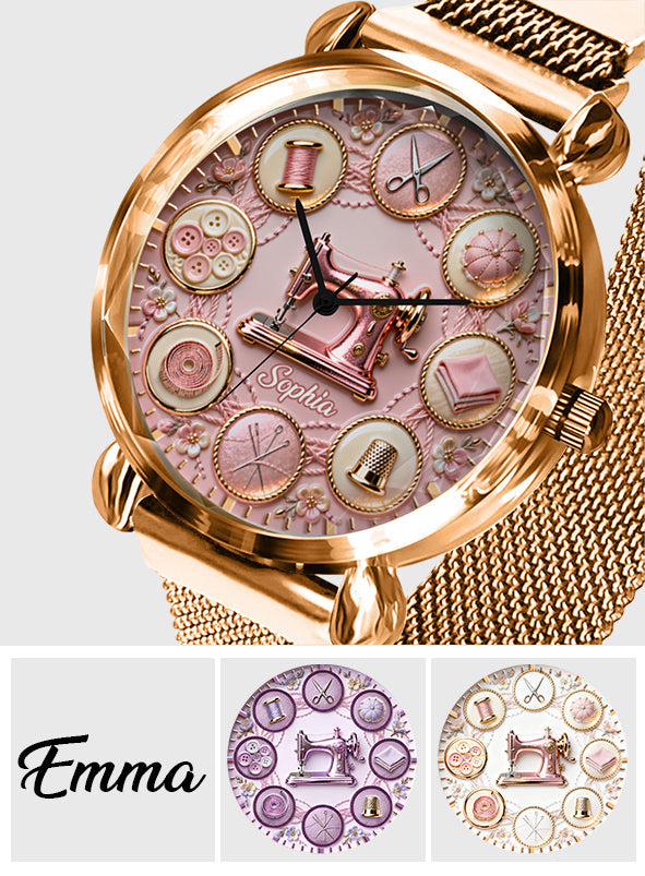 Nähbegeisterung – Personalisierte Damen-Handuhr 