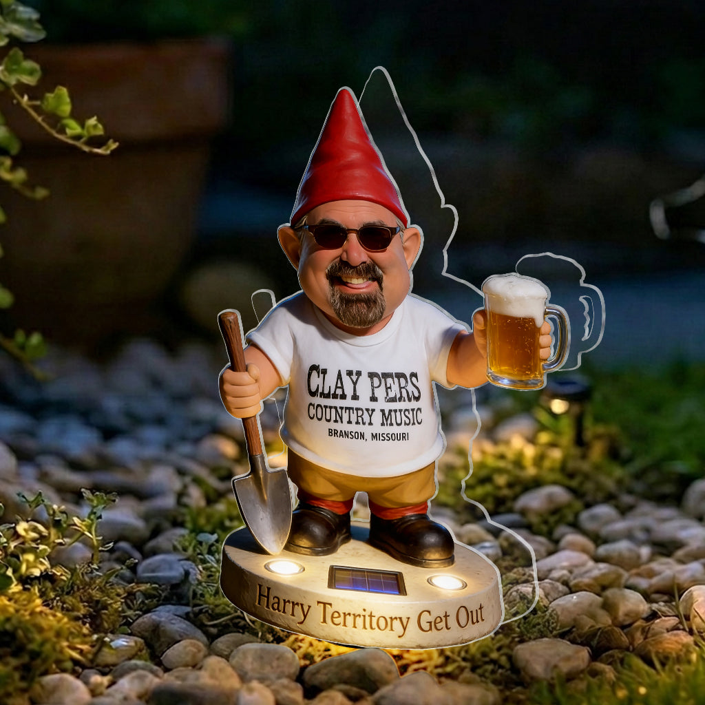My Territory Get Out - Personalized Gardening Solar Acrylic Light