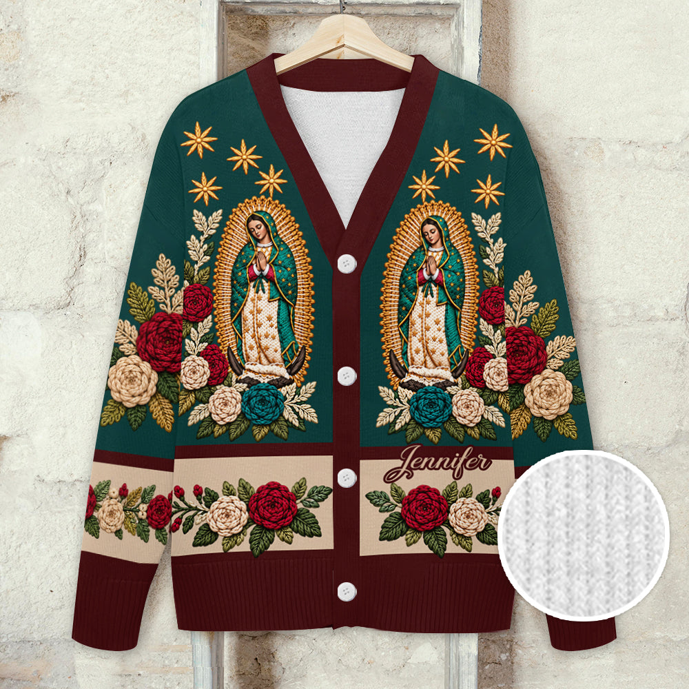 Blessed Mother - Personalized Christian Cardigan Sweater