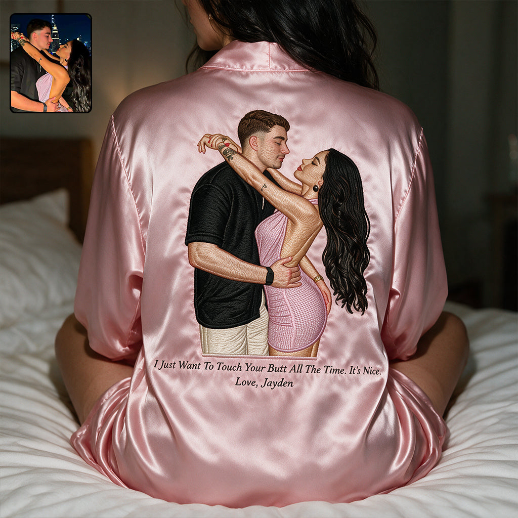 Thanks For All The Orgasms - Personalized Spicy Couple Satin Robe