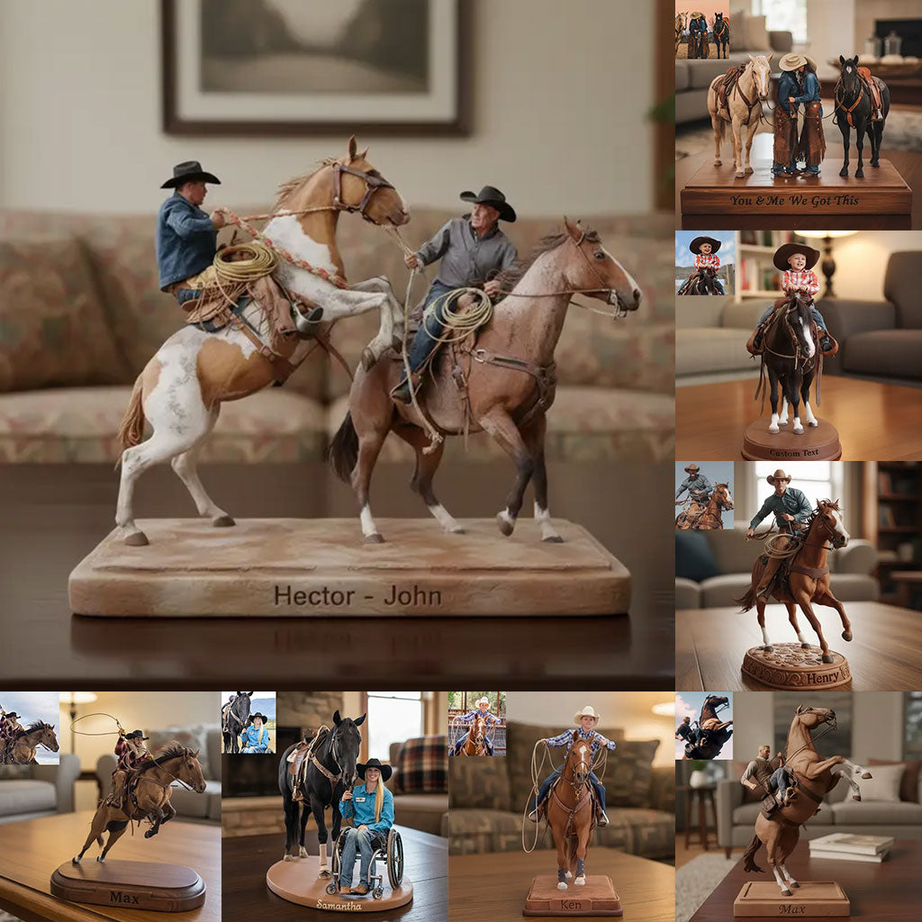 Starke Cowboys – Personalisierte Acrylplakette im Western-Stil