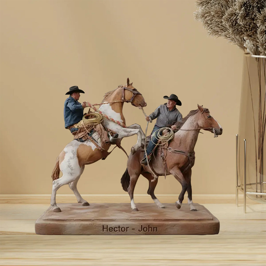 Starke Cowboys – Personalisierte Acrylplakette im Western-Stil