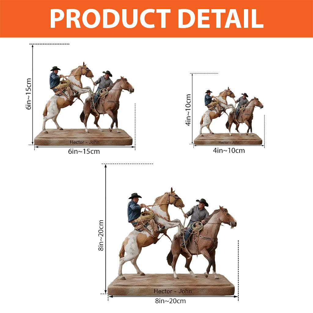 Starke Cowboys – Personalisierte Acrylplakette im Western-Stil