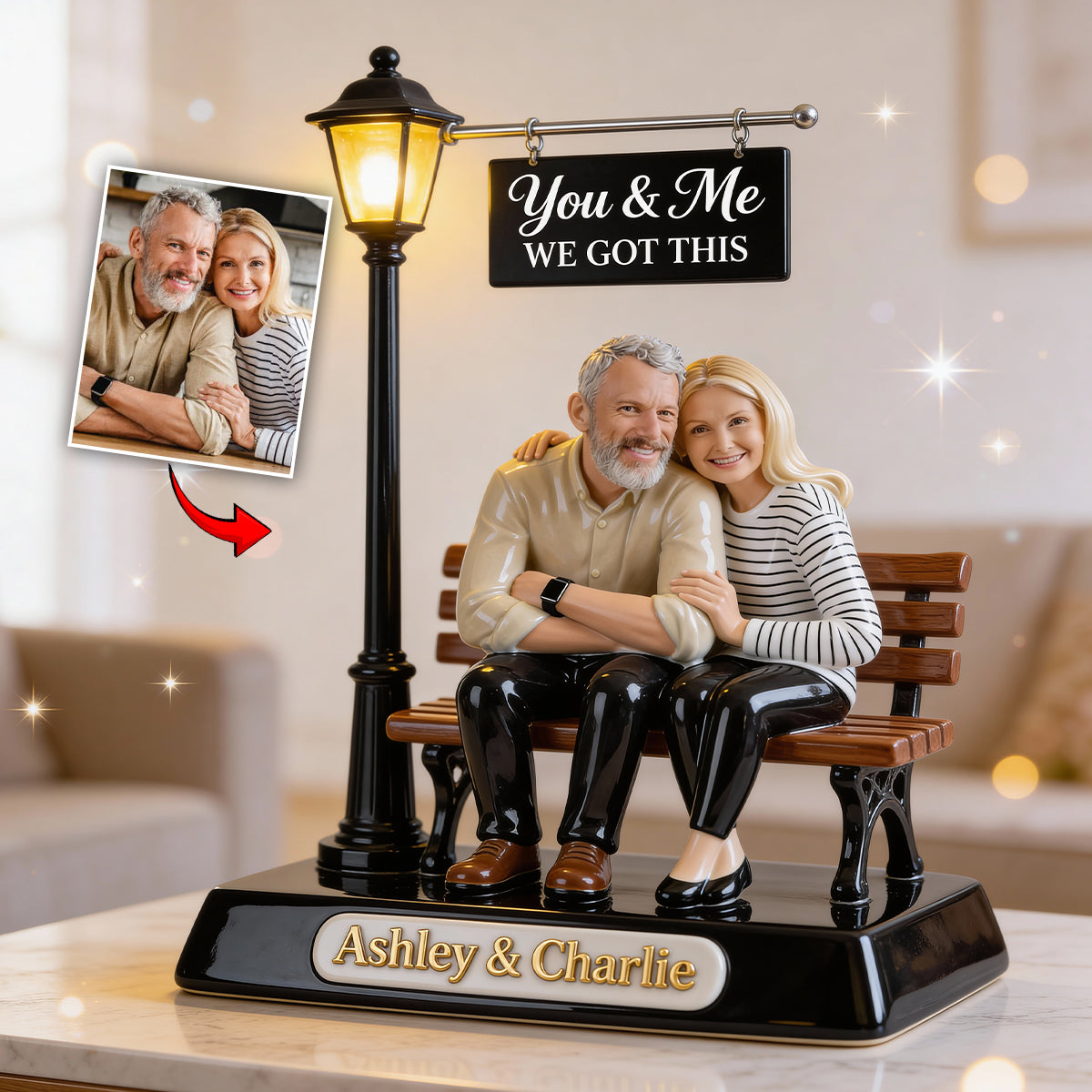 Geschenk für Paare – Personalisierte Acrylplakette in individueller Form für Paare