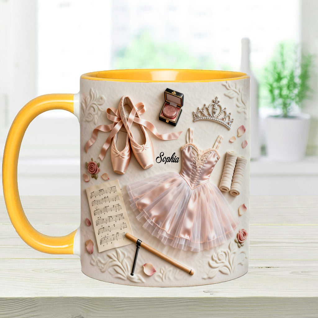 J'adore le ballet - Mug et sous-verre personnalisés sur le thème du ballet