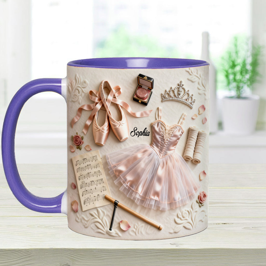 J'adore le ballet - Mug et sous-verre personnalisés sur le thème du ballet