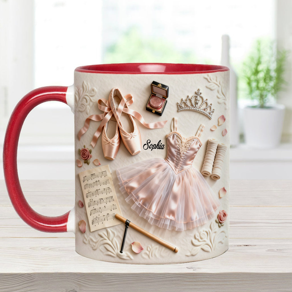 J'adore le ballet - Mug et sous-verre personnalisés sur le thème du ballet