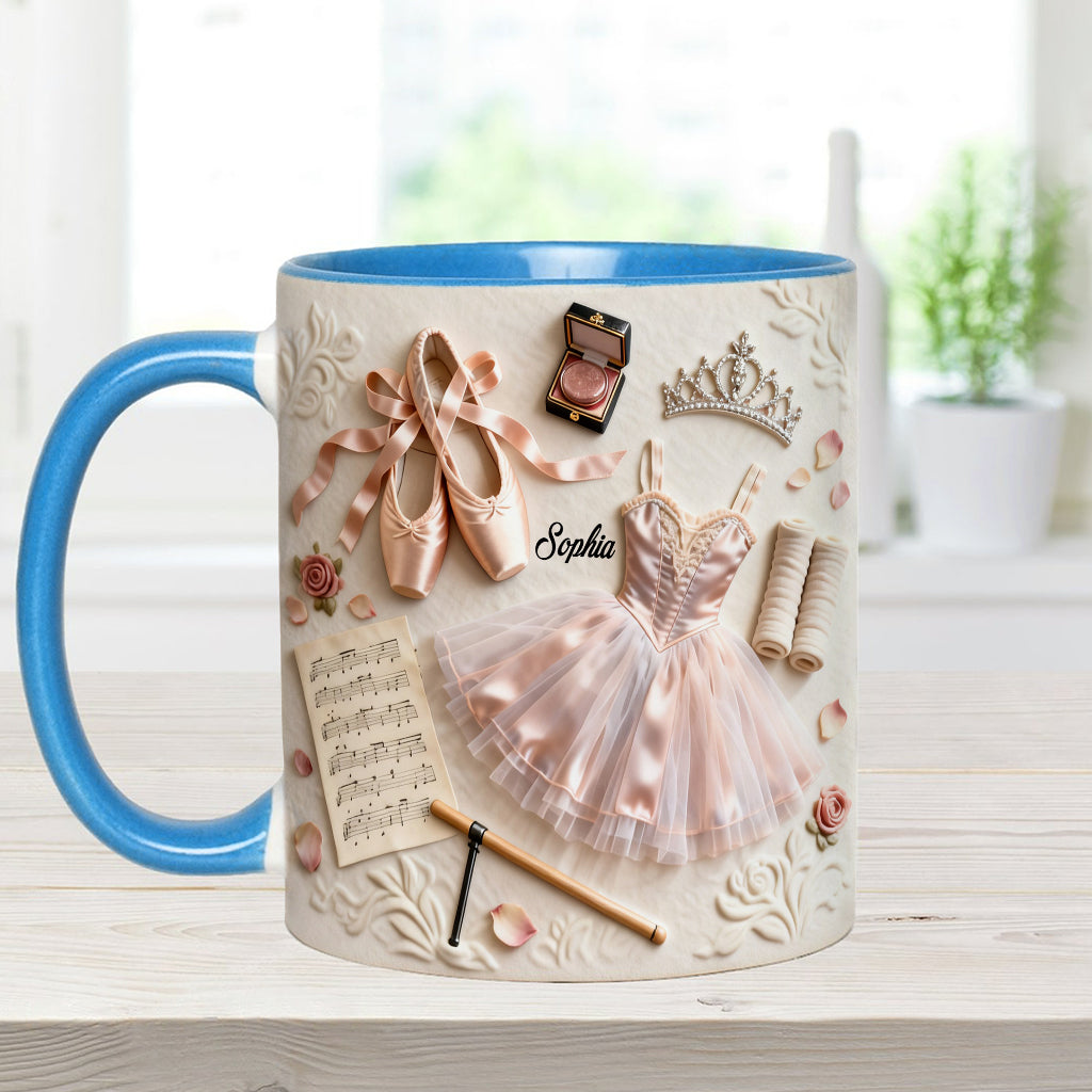 J'adore le ballet - Mug et sous-verre personnalisés sur le thème du ballet
