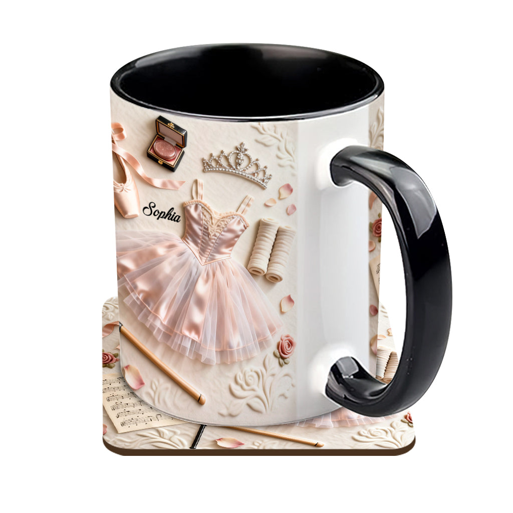 J'adore le ballet - Mug et sous-verre personnalisés sur le thème du ballet