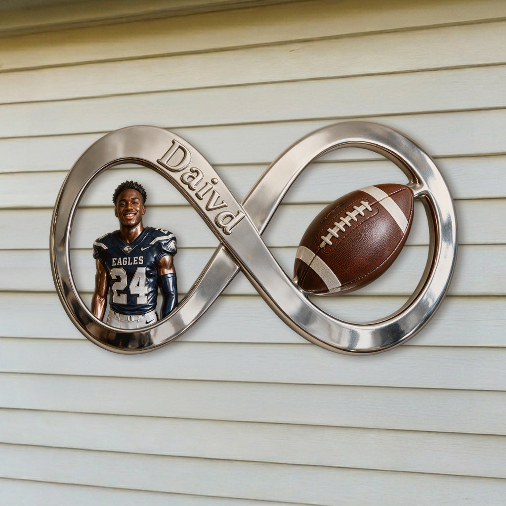 Jeder Sport, Jedes Foto - Personalisierte Fußball 3D-gedruckte Metalltafel