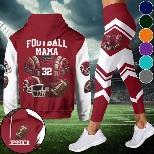 Stolze Fußball-Mama, Oma,... – Personalisierter Fußball-Hoodie und Leggings