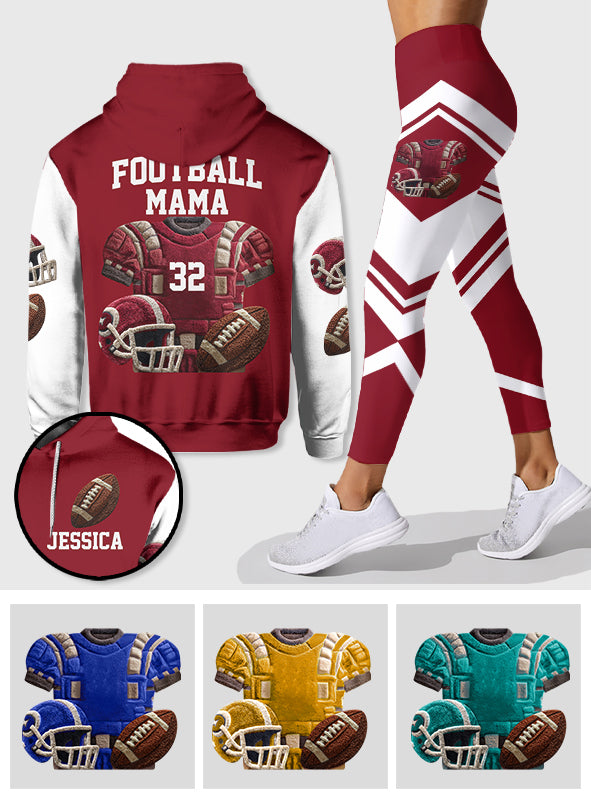 Stolze Fußball-Mama, Oma,... – Personalisierter Fußball-Hoodie und Leggings