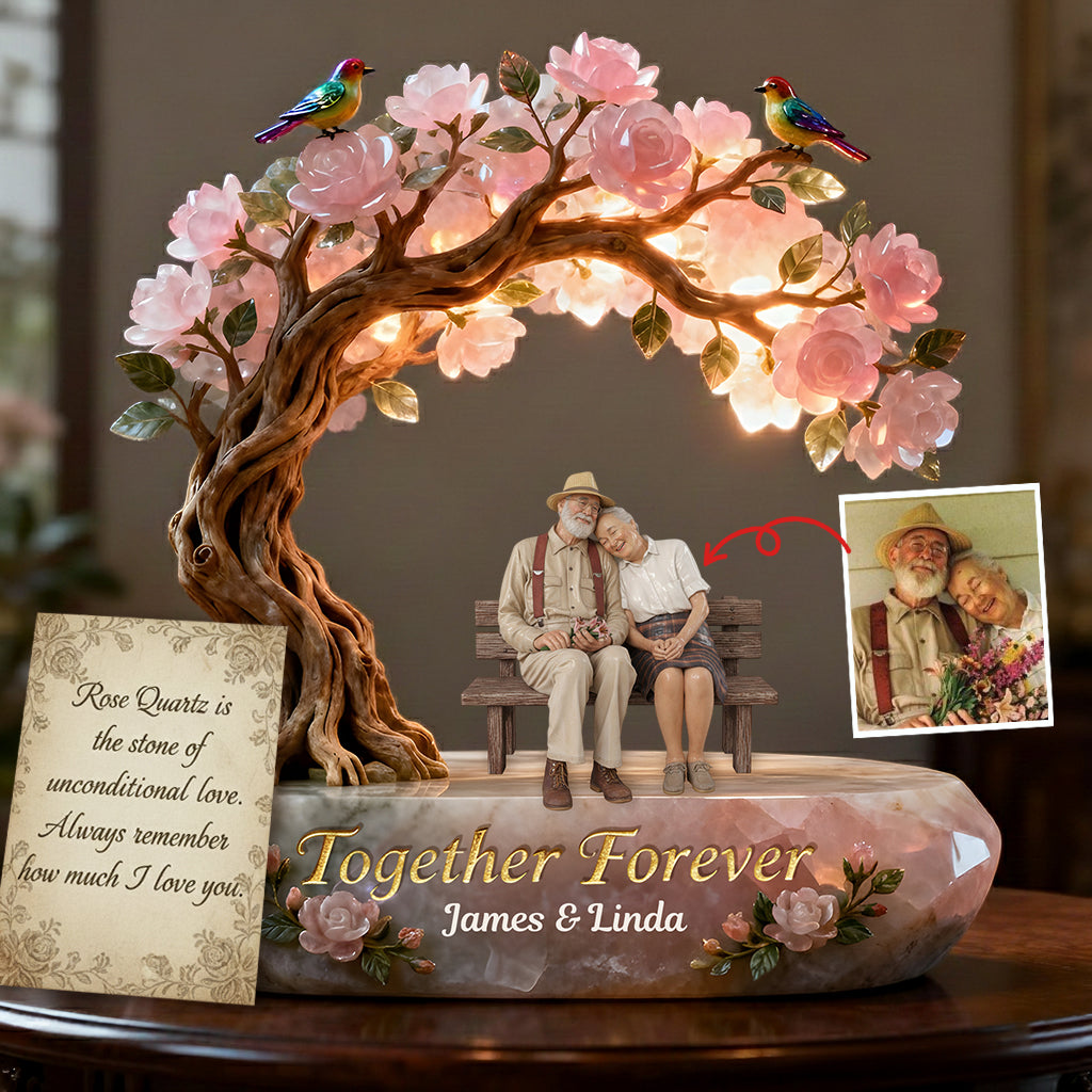 Forever Together, Rose Quartz Styled Couple Decor - Personalized Couple Custom Shaped Acrylic Plaque