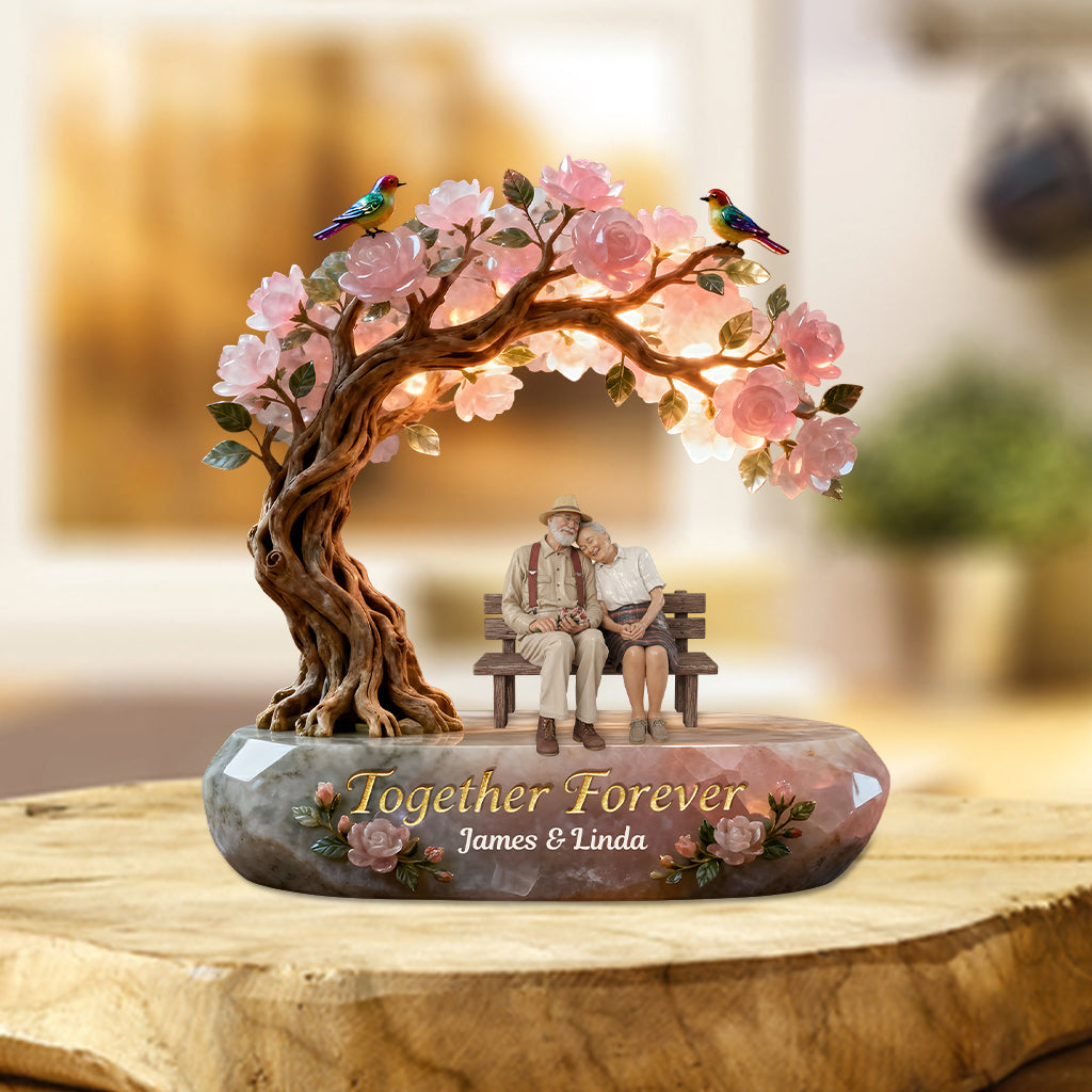 Forever Together, Rose Quartz Styled Couple Decor - Personalized Couple Custom Shaped Acrylic Plaque