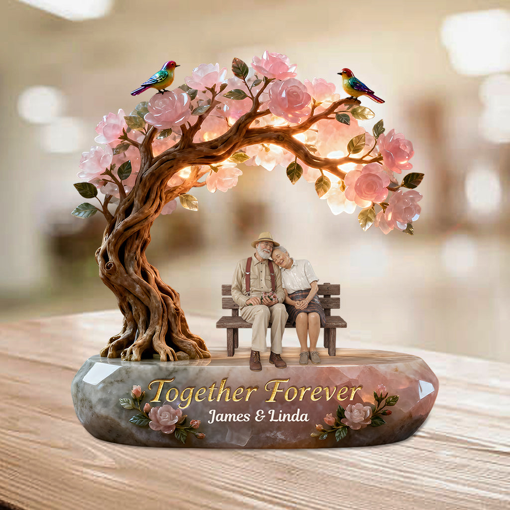 Forever Together, Rose Quartz Styled Couple Decor - Personalized Couple Custom Shaped Acrylic Plaque