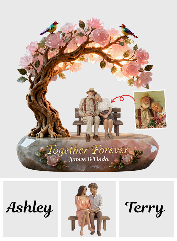 Forever Together, Rose Quartz Styled Couple Decor - Personalized Couple Custom Shaped Acrylic Plaque