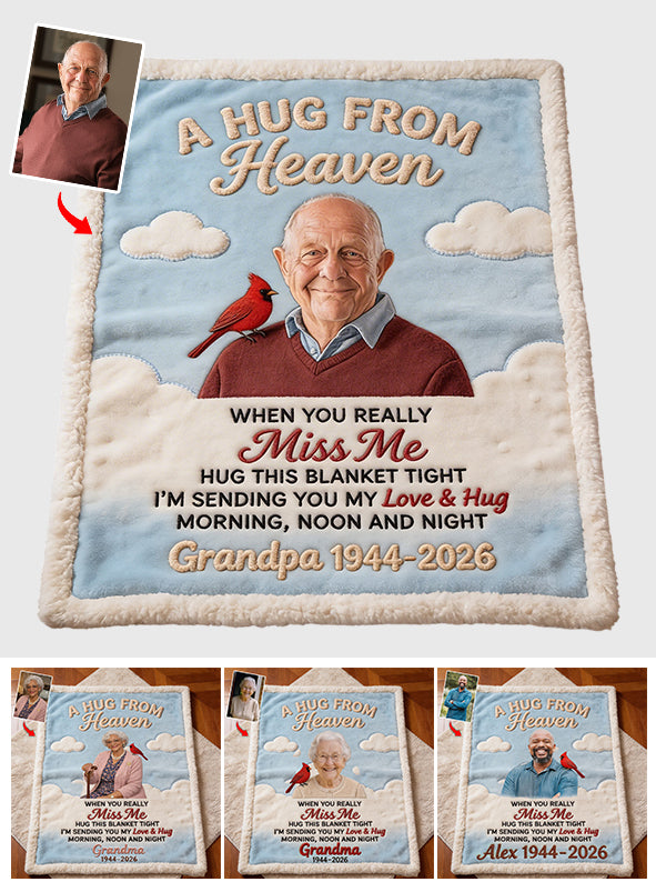 A Hug From Heaven - Personalized Memorial Blanket