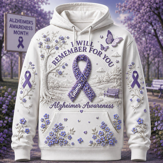 I Will Remember For You Purple - Personalized Alzheimer Awareness All Over Shirt