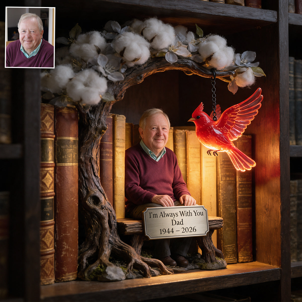 I'm Always With You - Personalized Memorial Bookshelf Lamp