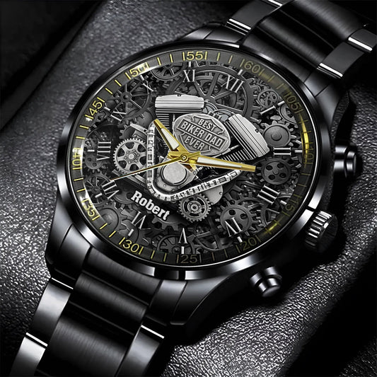 Bester Papa aller Zeiten – Personalisierte Biker-Handuhr