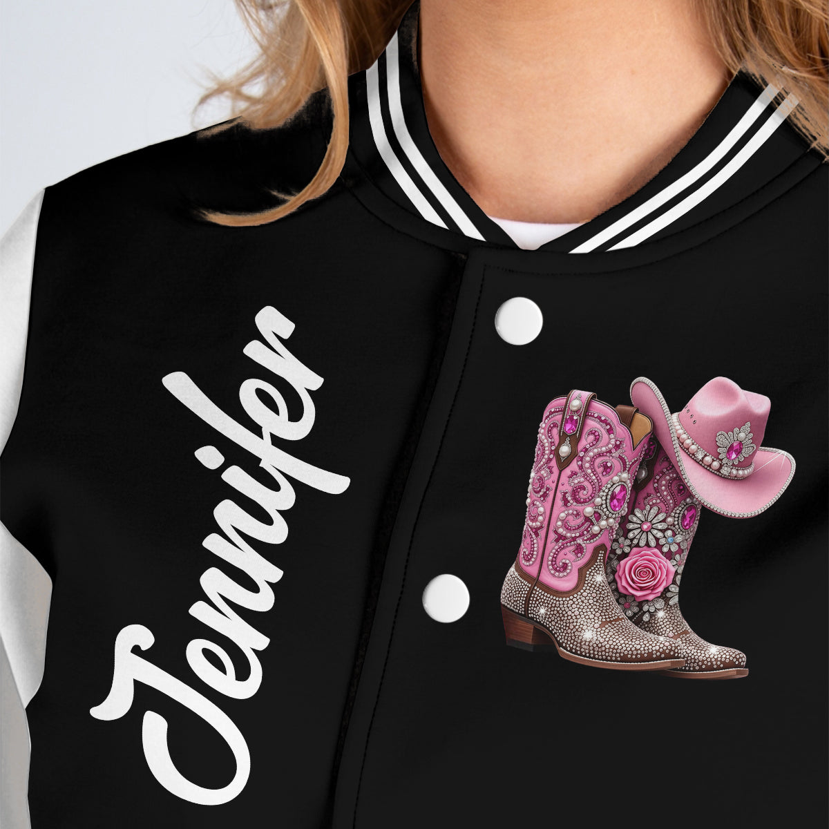 Bottes de cowgirl - Veste universitaire de cowgirl personnalisée