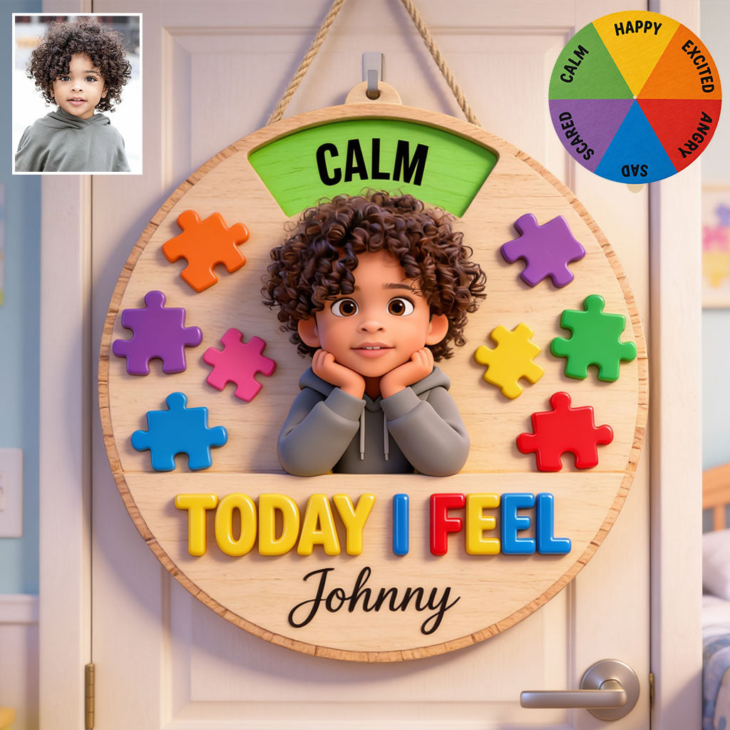 Today I Feel - Personalized Autism Awareness Spinner Sign Custom Shape