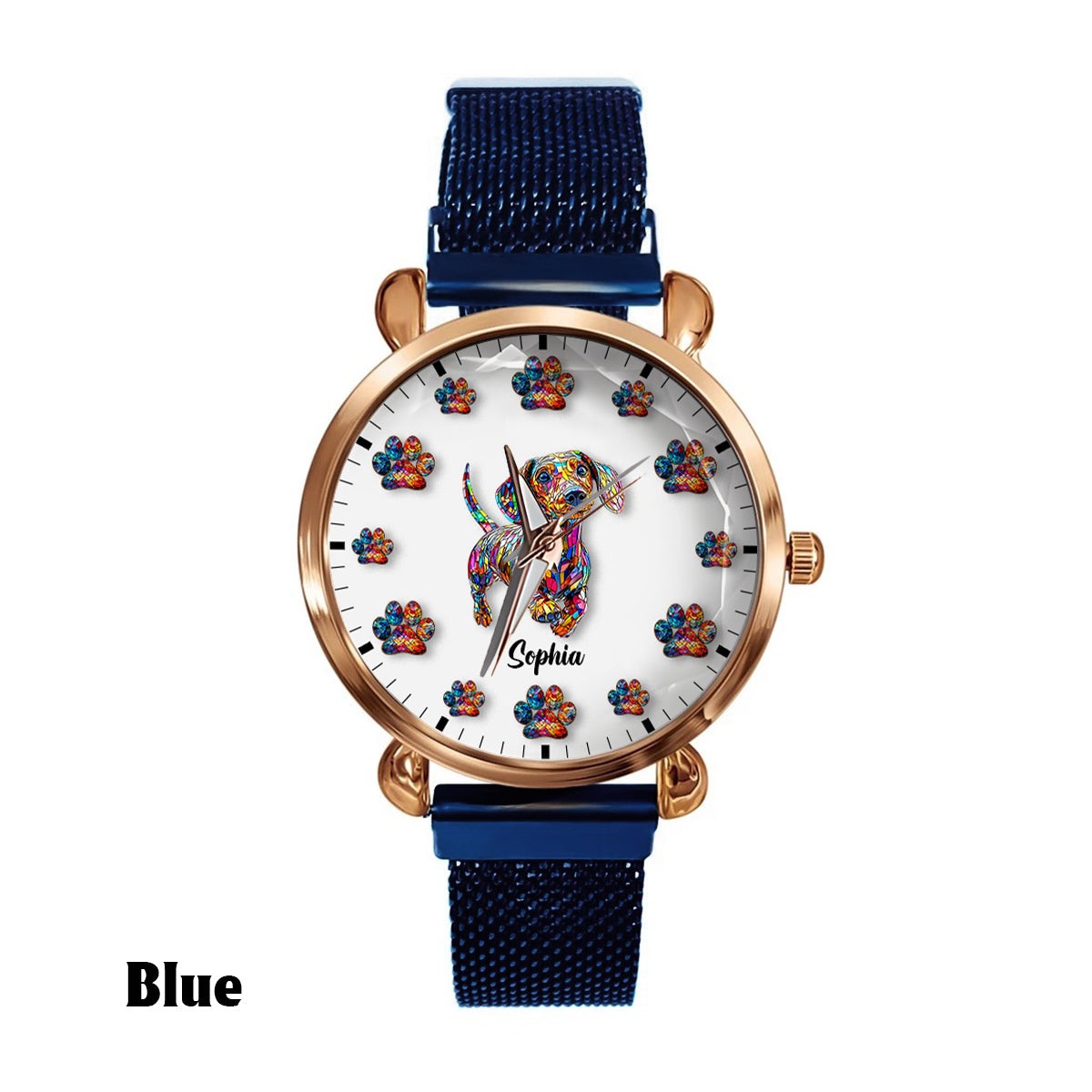 Montre-bracelet personnalisée pour femme « J'aime mon chien »