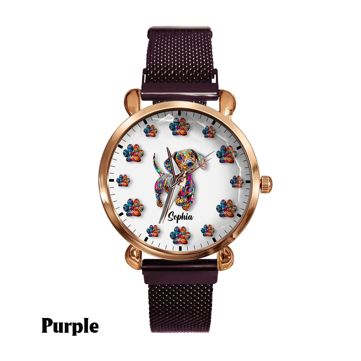 Montre-bracelet personnalisée pour femme « J'aime mon chien »
