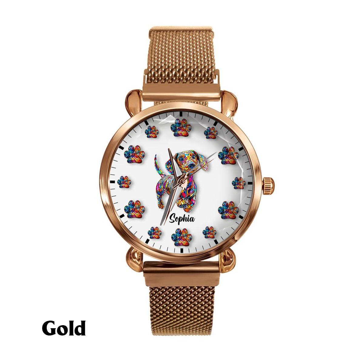 Montre-bracelet personnalisée pour femme « J'aime mon chien »