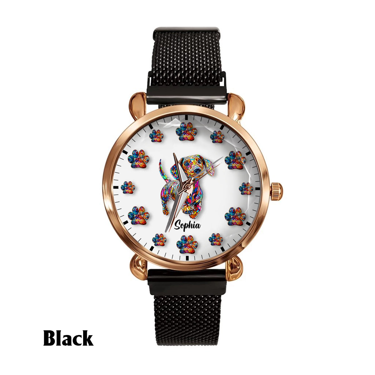 Montre-bracelet personnalisée pour femme « J'aime mon chien »