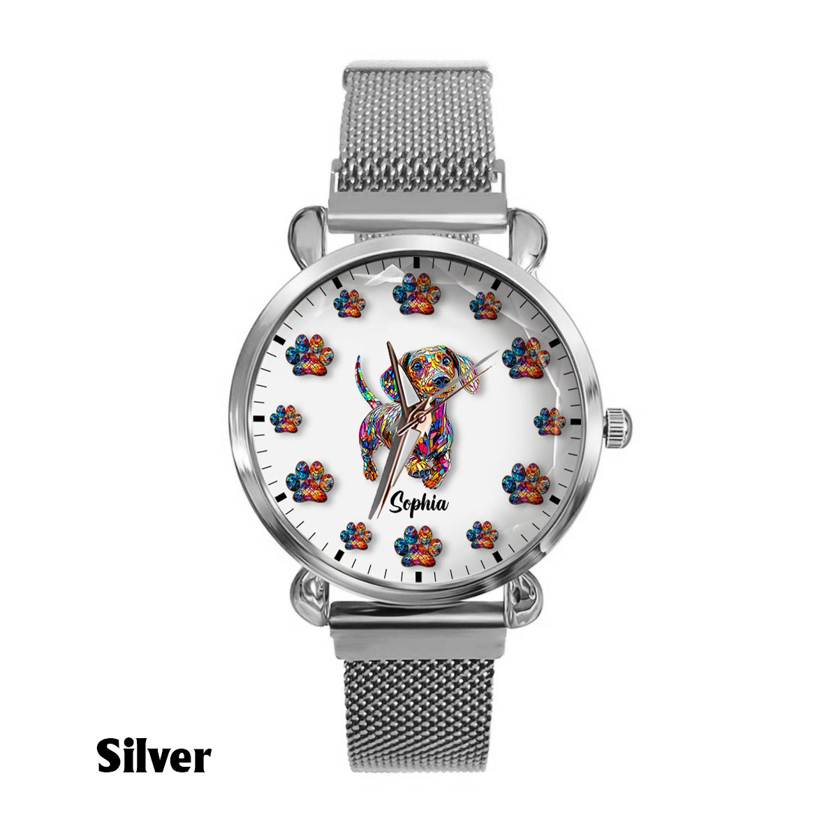 Montre-bracelet personnalisée pour femme « J'aime mon chien »