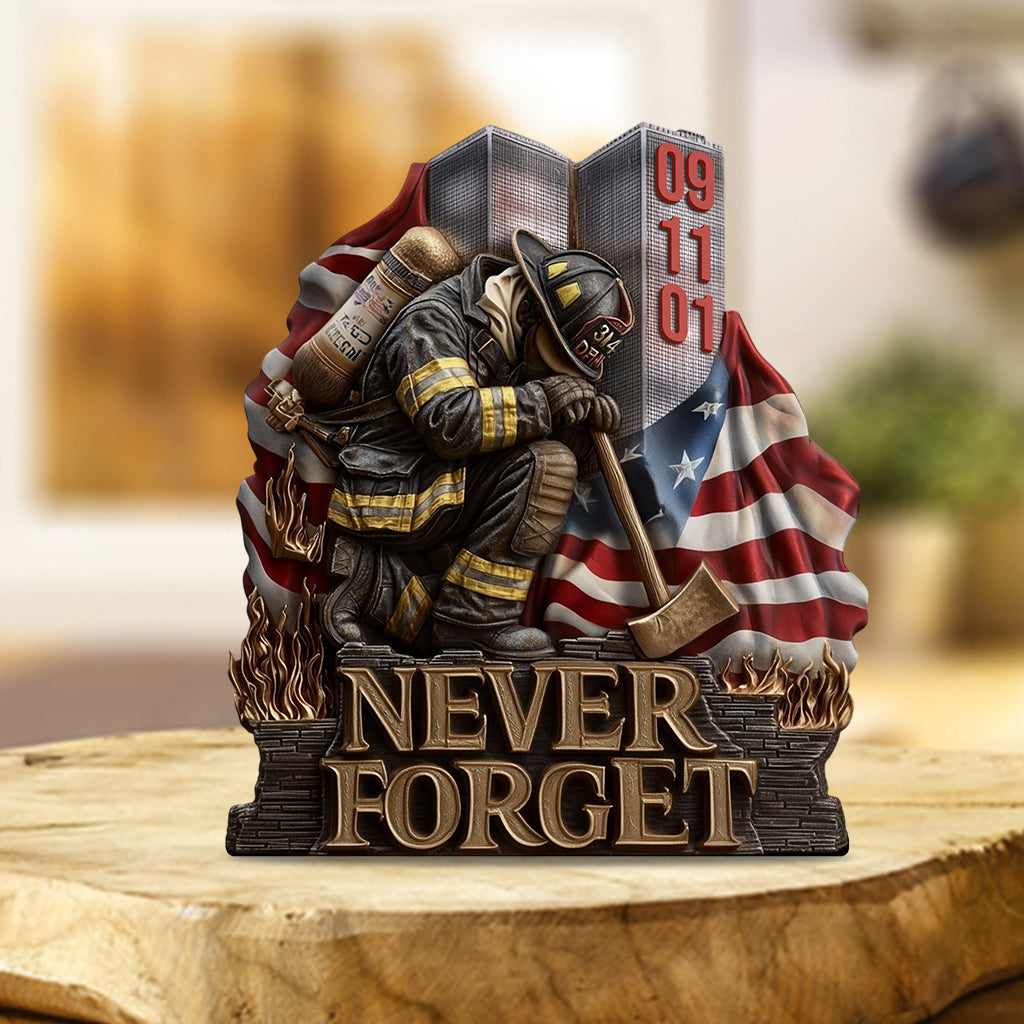 Nous n'oublierons jamais le 11 septembre - Plaque commémorative personnalisée en acrylique pour pompiers