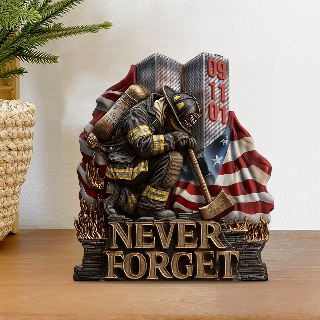 Nous n'oublierons jamais le 11 septembre - Plaque commémorative personnalisée en acrylique pour pompiers