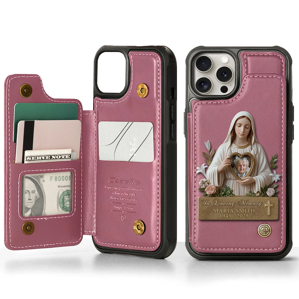 Virgin Mary Memorial - Personalized Memorial Wallet Phone Case