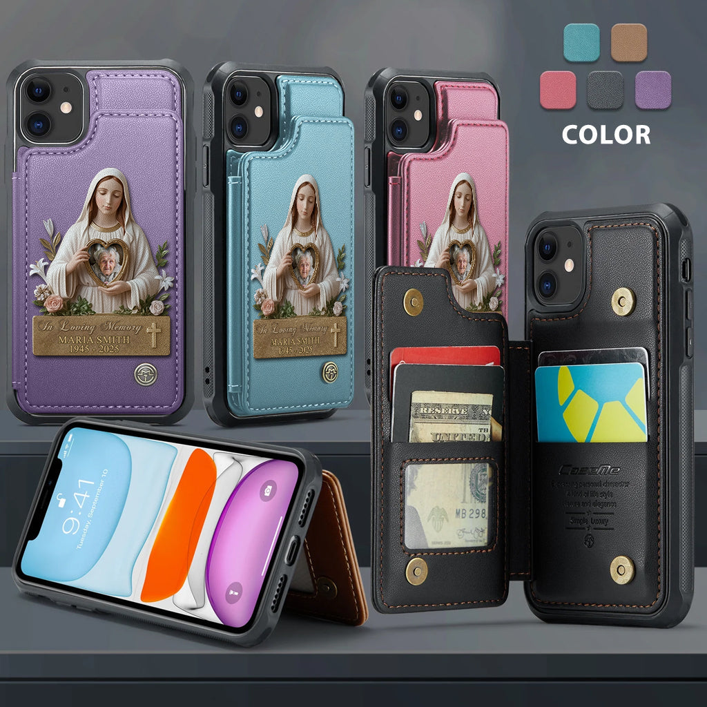 Virgin Mary Memorial - Personalized Memorial Wallet Phone Case
