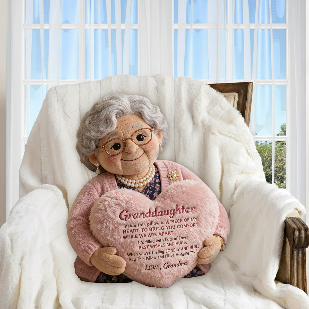 To My Granddaughter - Personalized granddaughter Premium Faux Fur Pillow