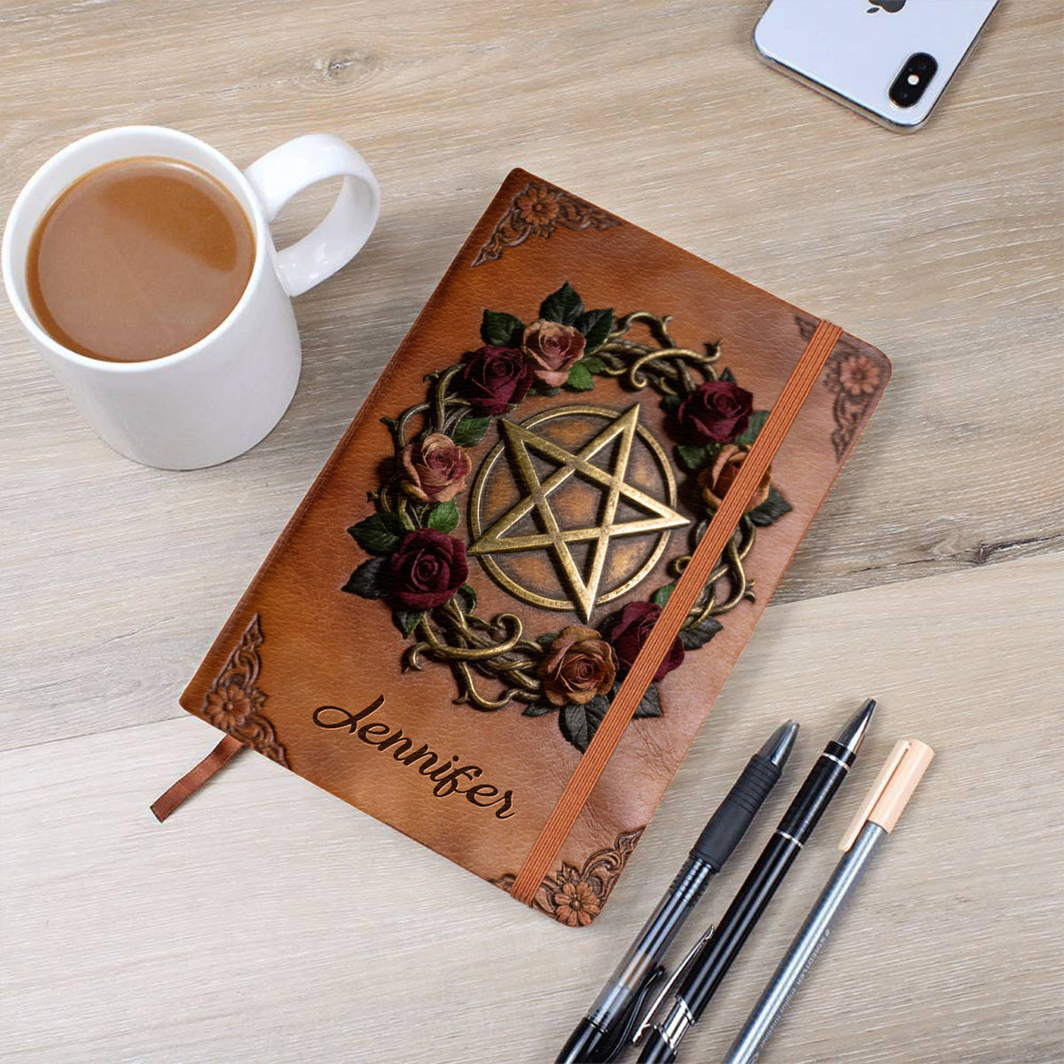 Journal magique - Journal en cuir personnalisé pour sorcière